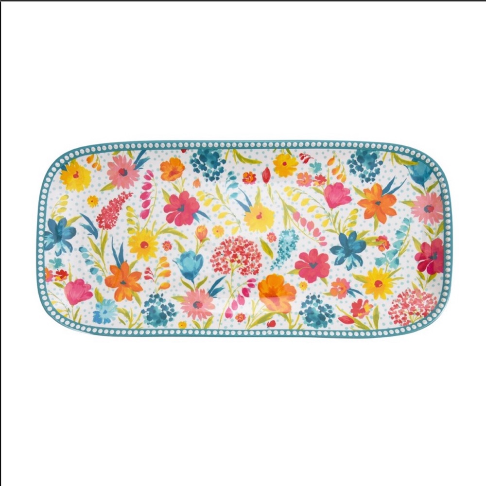 Pioneer Woman Sunny Days Teal Melamine Serve Tray